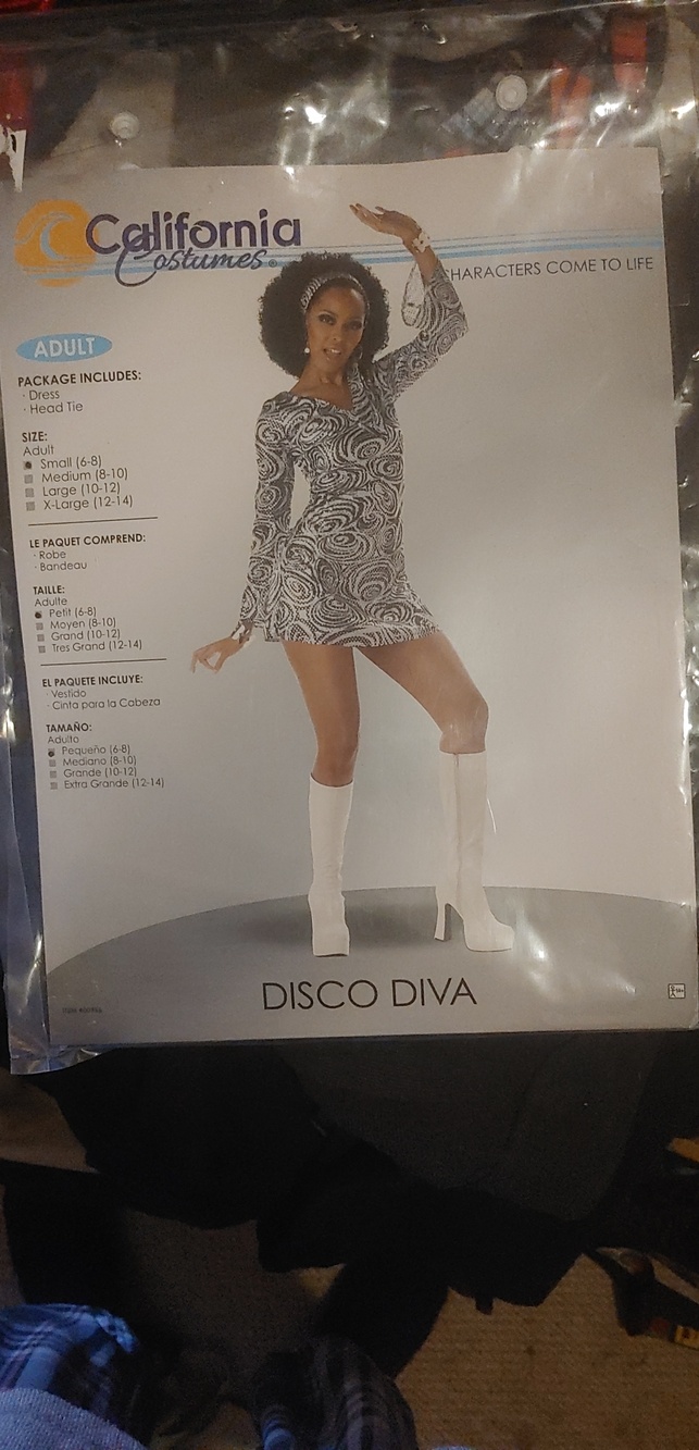 California Costumes Black & White Disco Diva Mini Dress
